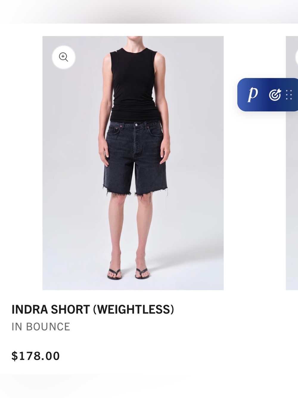 Agolde Indra shorts in black denim - Picture 2 of 9
